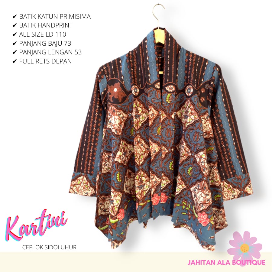 Blus kartini katun batik solo atasan kerja dan resepsi trendy