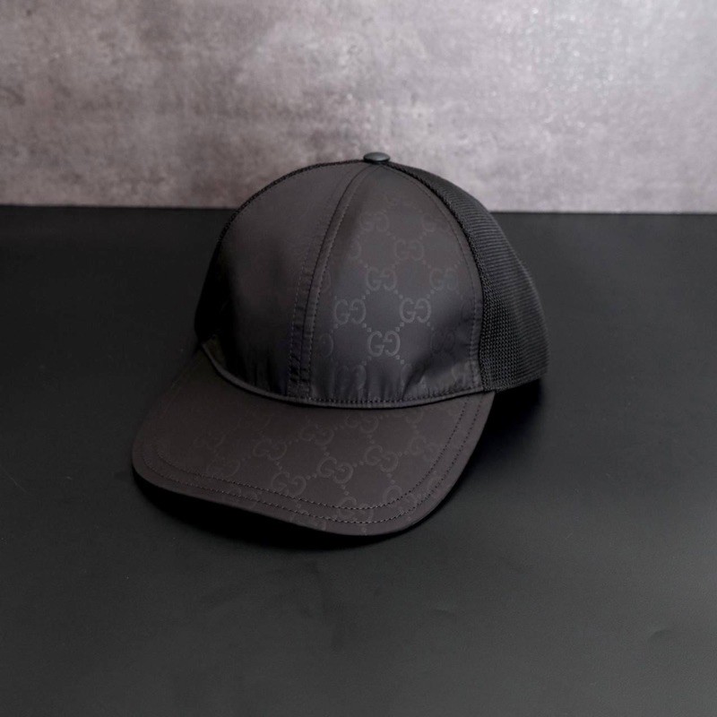 cap Gucci topi Supreme Nylon Baseball Cap in Black