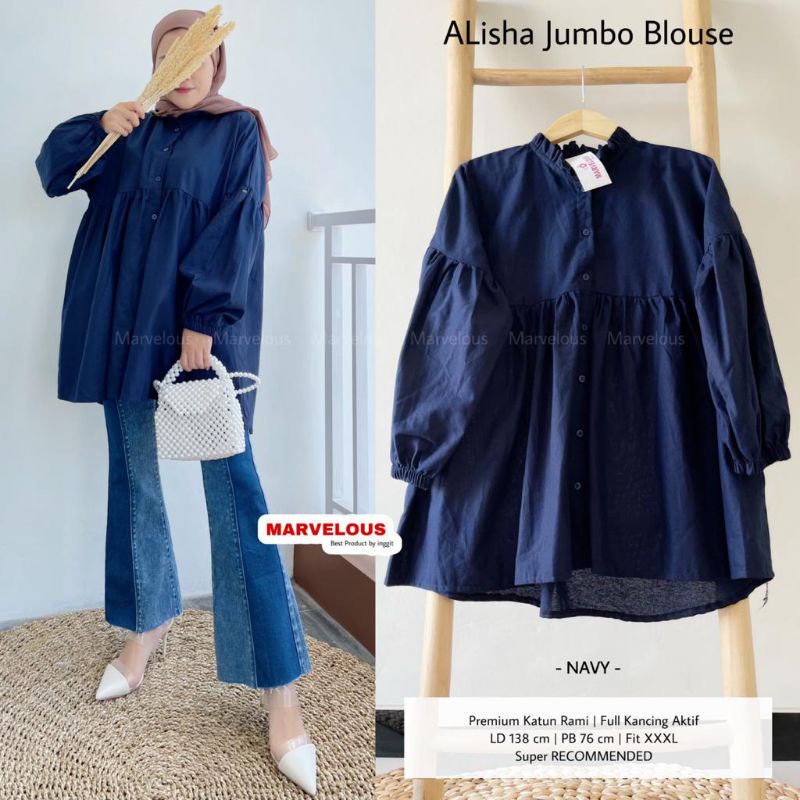 alisha jumbo blouse katun rami by marvelous