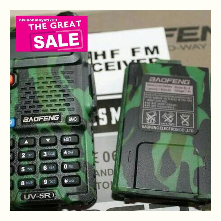 T74Dtlop Walkie Talkie Ht Baofeng Uv5R / Uv-5R / Uv 5R Army Loreng + Headset Tlp60E4D