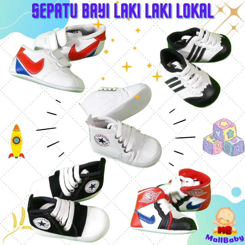 Sepatu Bayi Prewalker Laki Laki 0 3 6 9 12 Bulan Anti Slip Murah 1 Tahun Lokal Banyak Pilihan