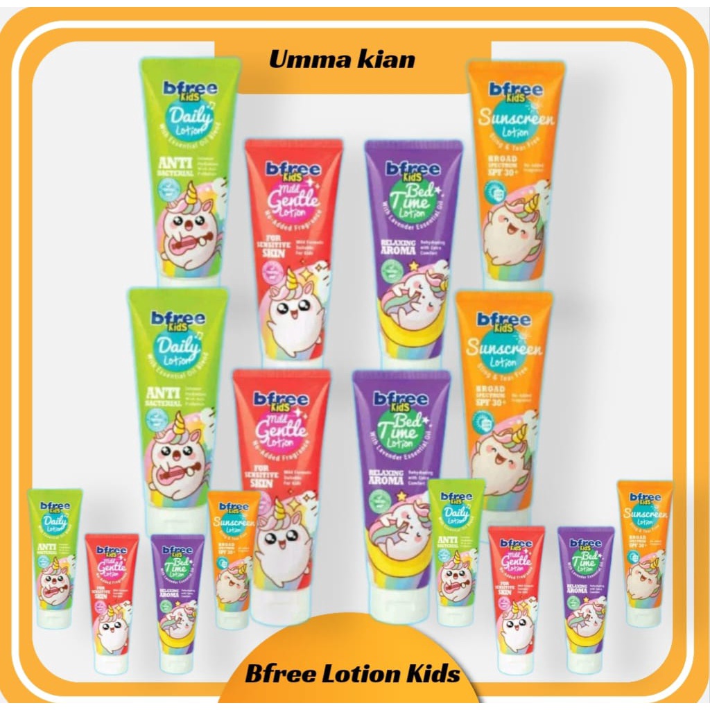BFree Kids Daily Lotion 100ml | Mild &amp; Gentle Lotion 100ml | Sunscreen Lotion SPF 30 | Bed Time Lotion 100ml