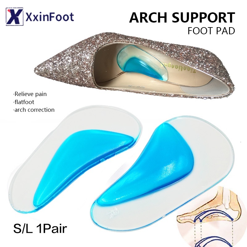 Gel Silikon Orthotic Arch Dukungan Sol Datar Kaki Korektor Bantal Sepatu Masukkan Bantalan Ortopedi