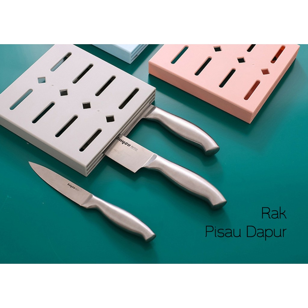 KA 09 Tempat Gantung Pisau Bahan Plastik Minimalist Tempel Dinding