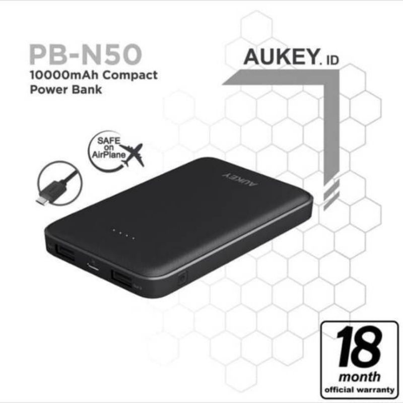 Aukey PB N50 Powerbank Aukey 10000mAh Original