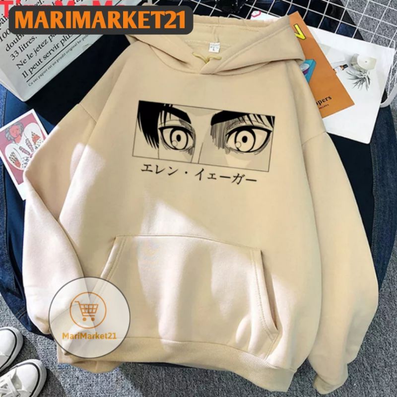 Hoodie Hodie Jaket Jacket Sweater Switer Sweter  Jumper Anime Attack Attak On Titan AOT Shingeki No 