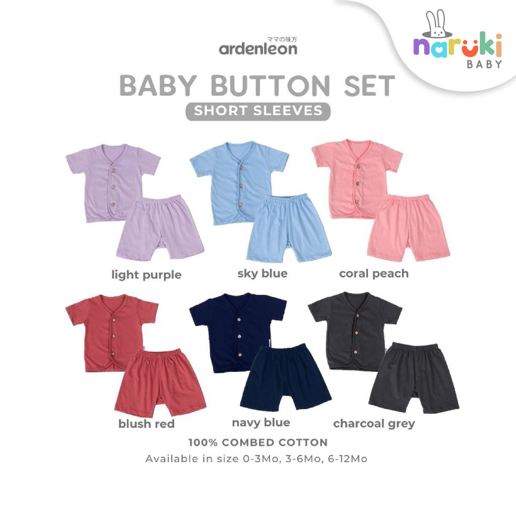 Ardenleon Baby Button Set Arden Leon Baju Setelan Bayi (NEW COLOR)