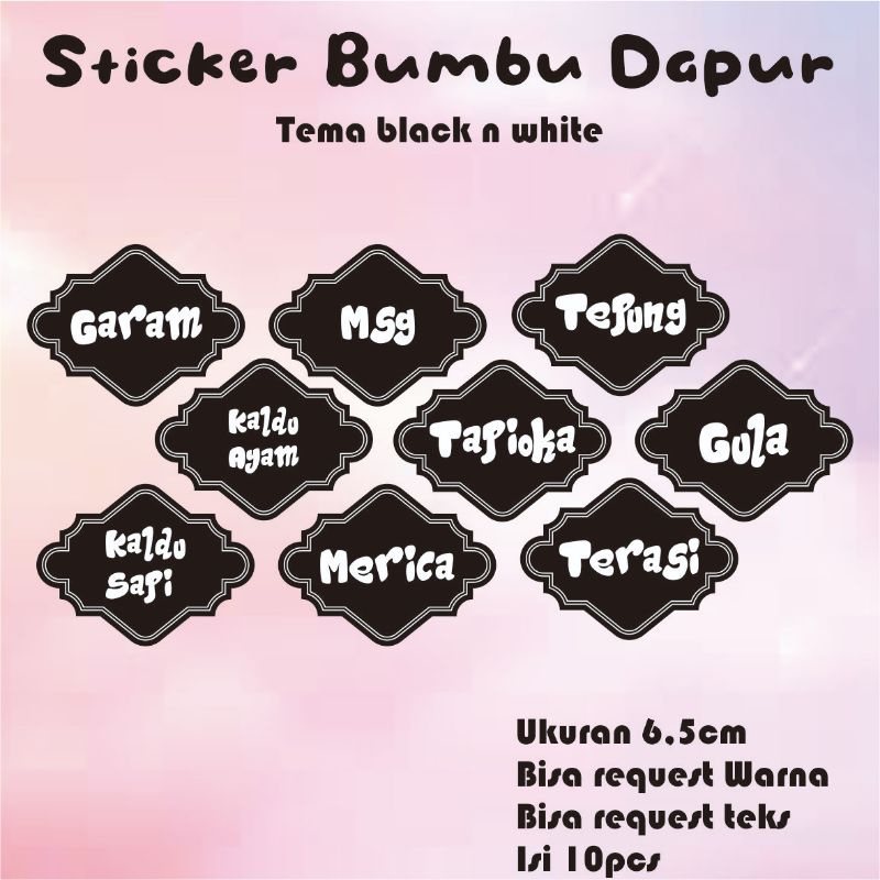 sticker/sticker bumbu dapur/stiker/stiker lucu/stiket murah