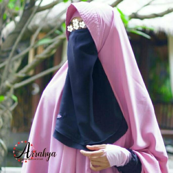 Dijual Cadar Niqab Tali Jetblack 2 Layer Original Tanpa Jahitan Hidung - Hitam Terlaris