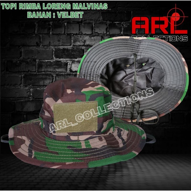 TOPI RIMBA VELBET LORENG MALVINAS TNI / TOPI RIMBA ARMY