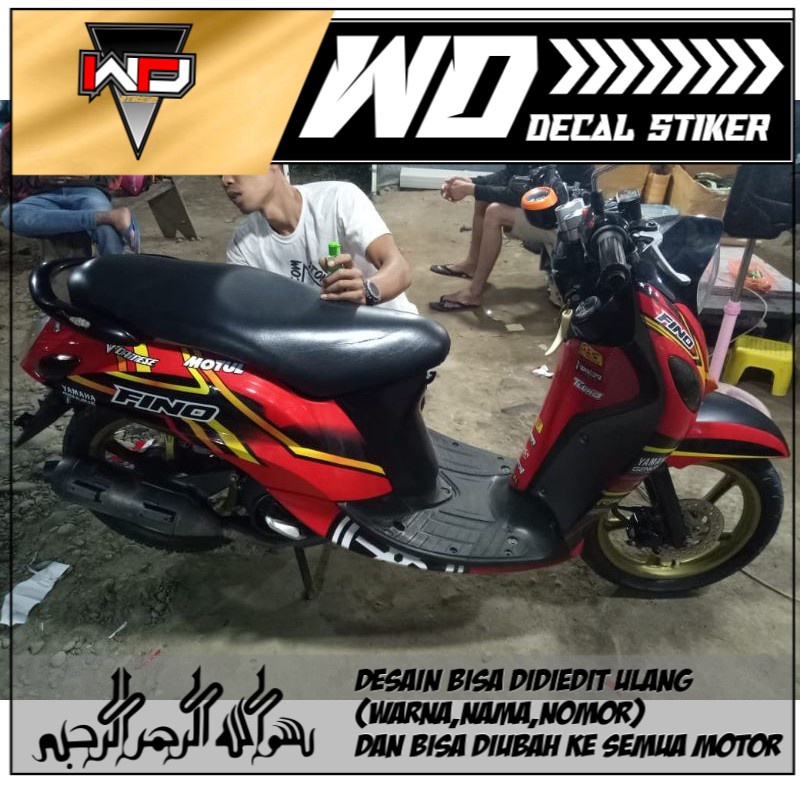 Decal sticker fino motif simple merah