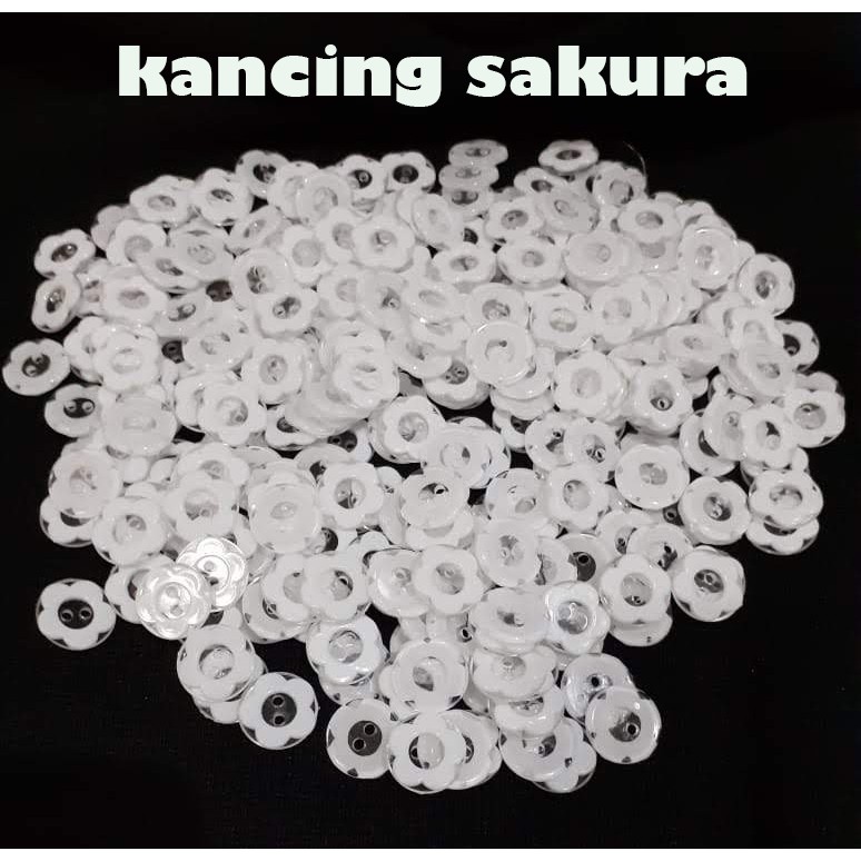 Kancing sakura putih isi 12 biji - Harga Per 12 PCS