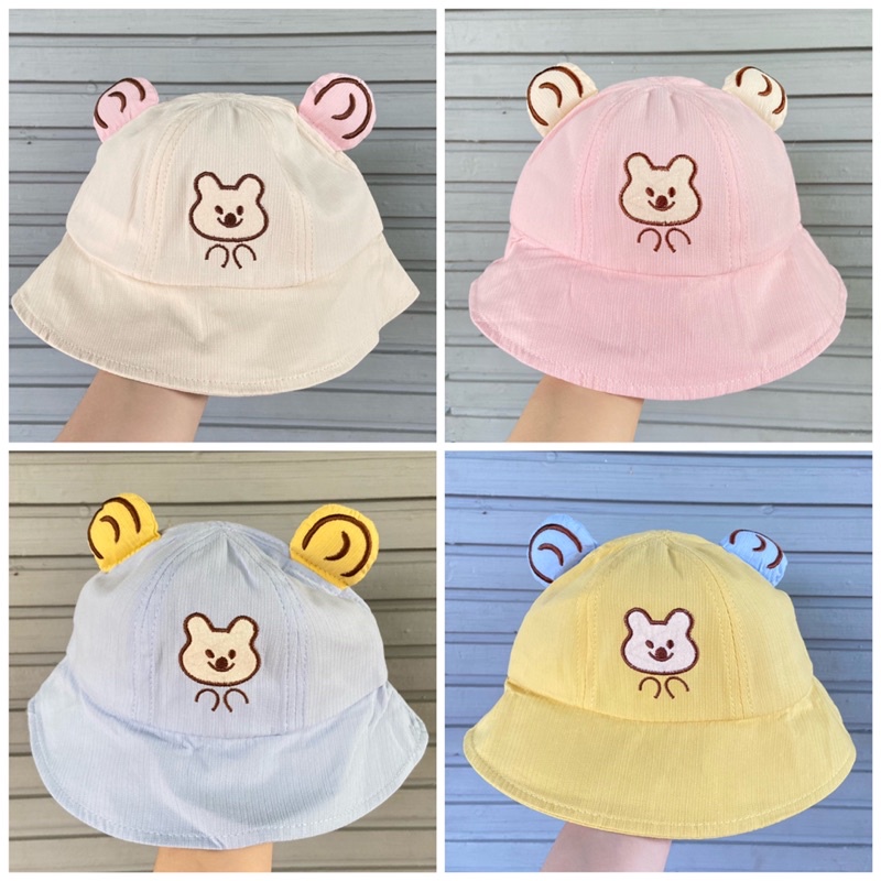 Topi Bucket Anak Korea Pastel Import