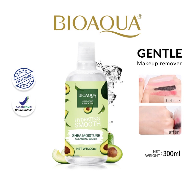 【BPOM】BIOAQUA Shea moisture Cleansing Water Makeup Remover 300 ml