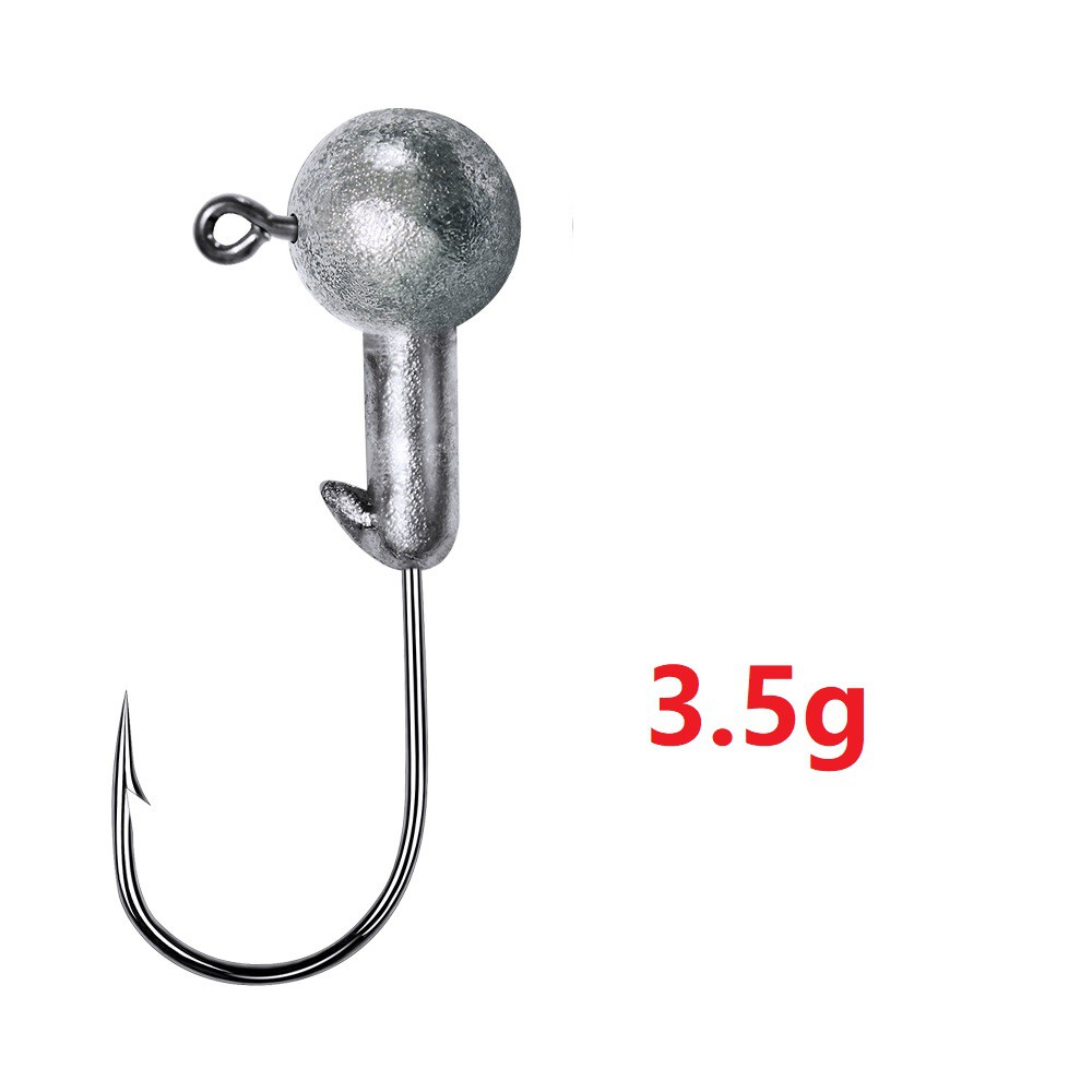 Shengyao 1Pc Jig Kail Umpan Pancing For Soft Bait Bentuk Cacing Warna Silver Fishing Hook