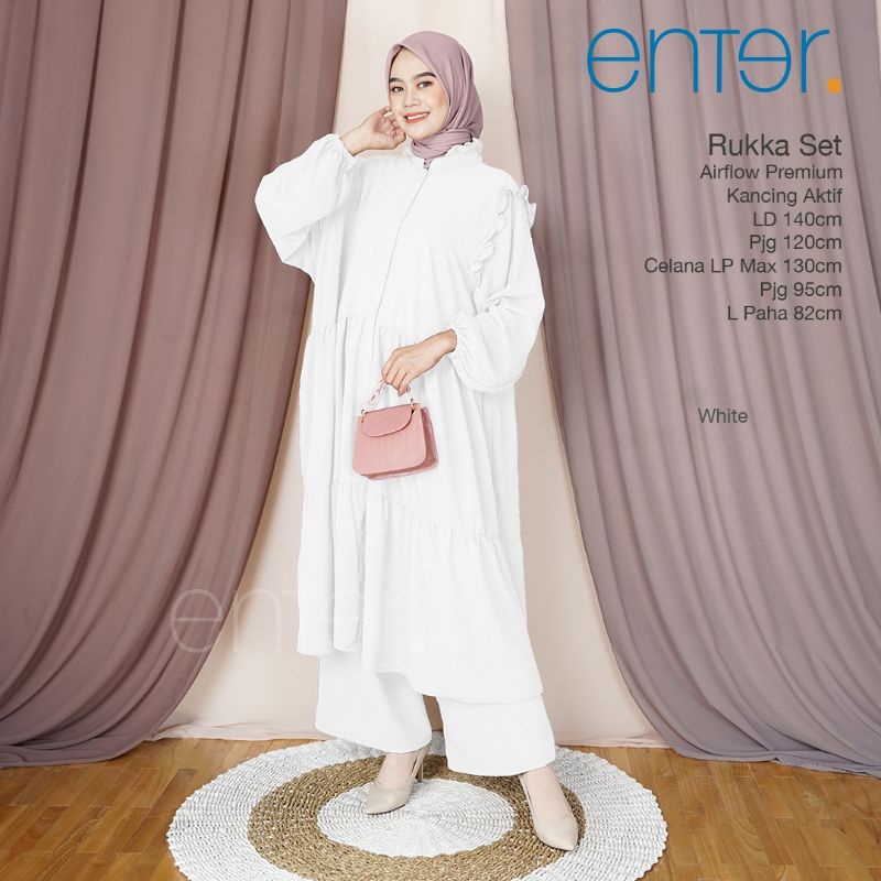 Oneset Tunik LD 140 XXXXL Rukka Set Ori Enter Setelan Wanita One Set Rayon Setcel Pajamas Jumbo Dail