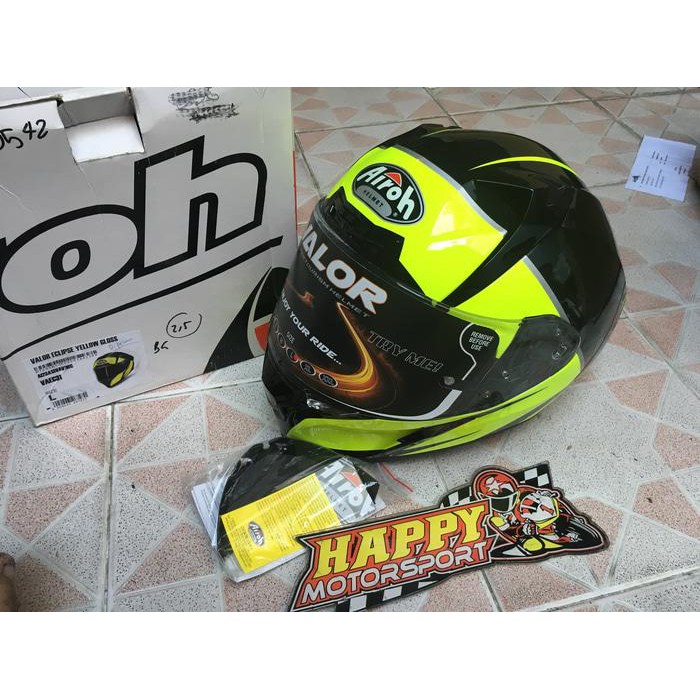 HELM FULLFACE AIROH VALOR ECLIPSE YELLOW GLOSS SIZEM&L ORIGINAL FRANCE