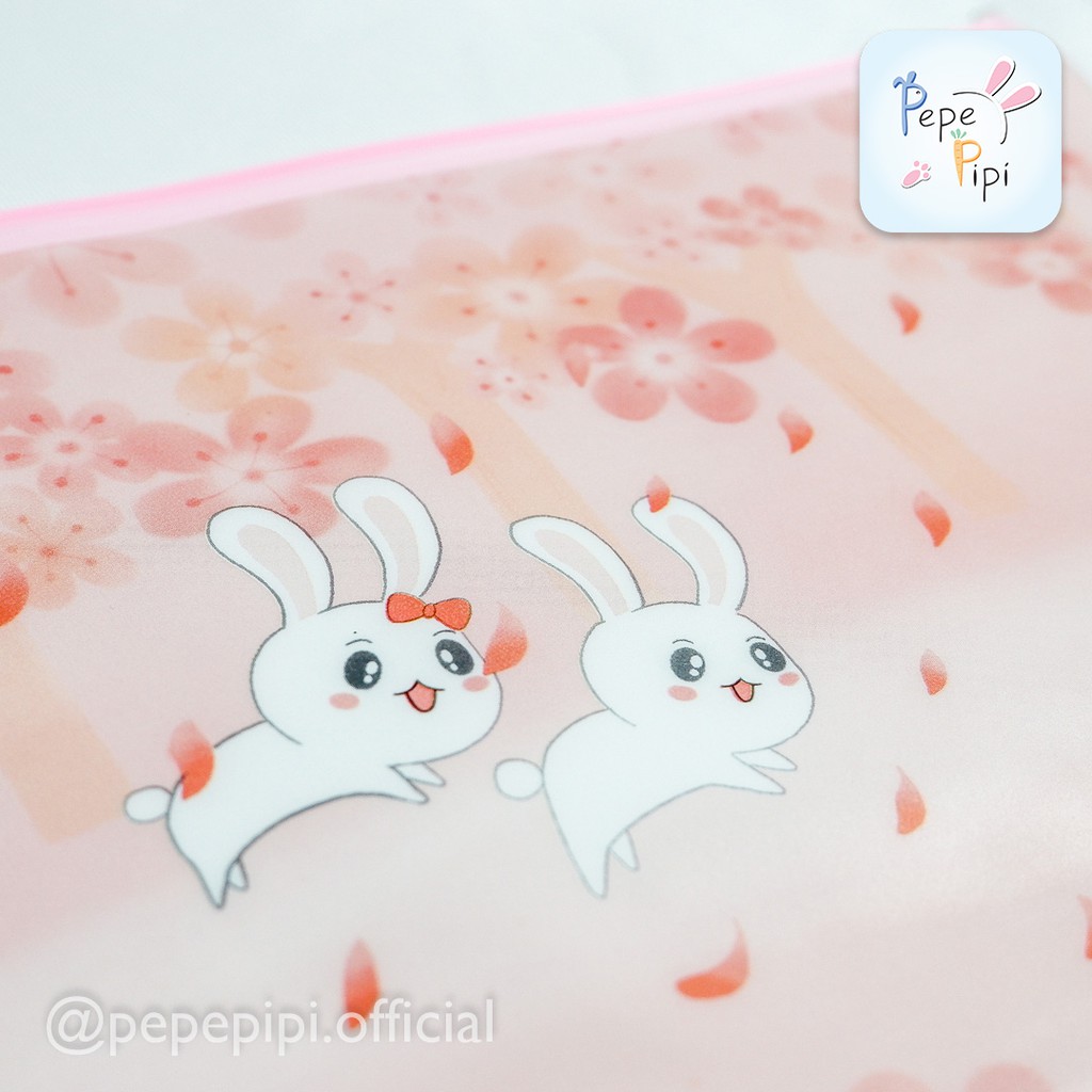 Map Kelinci Bunny Rabbit ukuran kertas A5 dengan Zip Lock Pouch