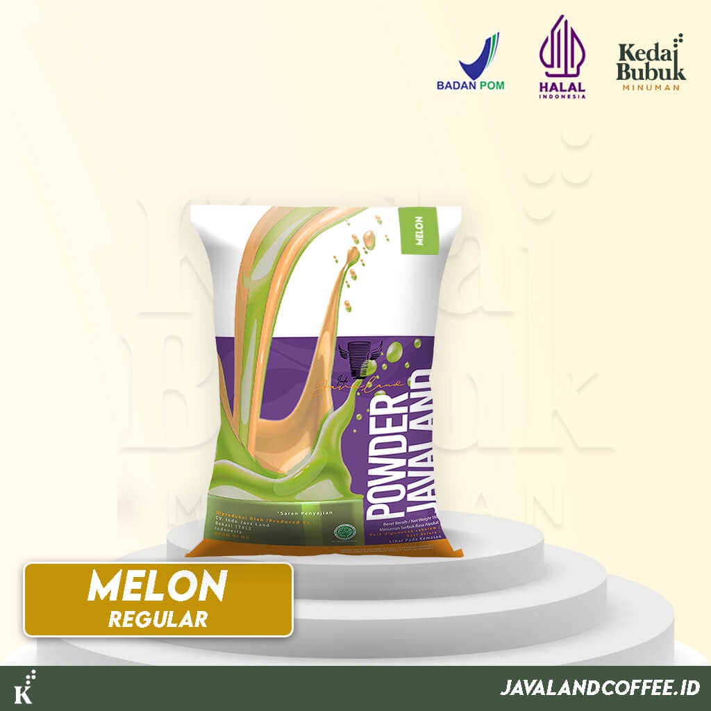 Javaland Bubuk Minuman Rasa Melon 1Kg - Regular Plain | Bubble Powder Drink Boba