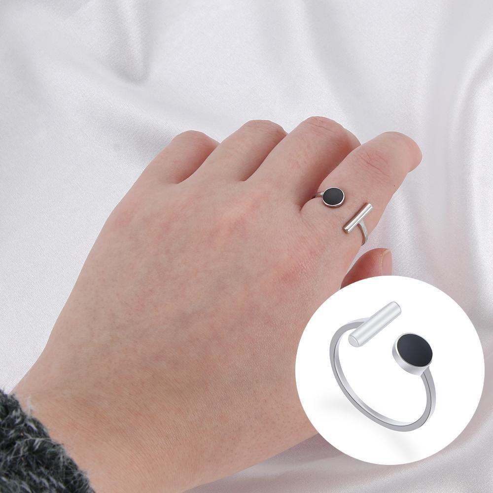 Preva Cincin Tangan Simplicity Lovers Bulat Hitam Cincin Jari Telunjuk