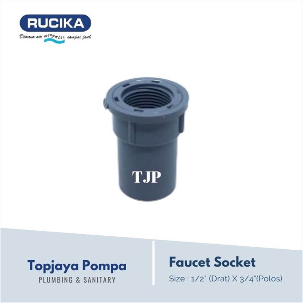 FAUCET SOCKET PVC AW RUCIKA  1/2 X 3/4&quot;