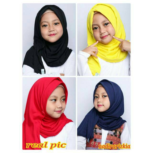 Jilbab instan pashmina instan pastan anak tinggal slup bahan kaos adem bukan merk HILZEA HULYA ya