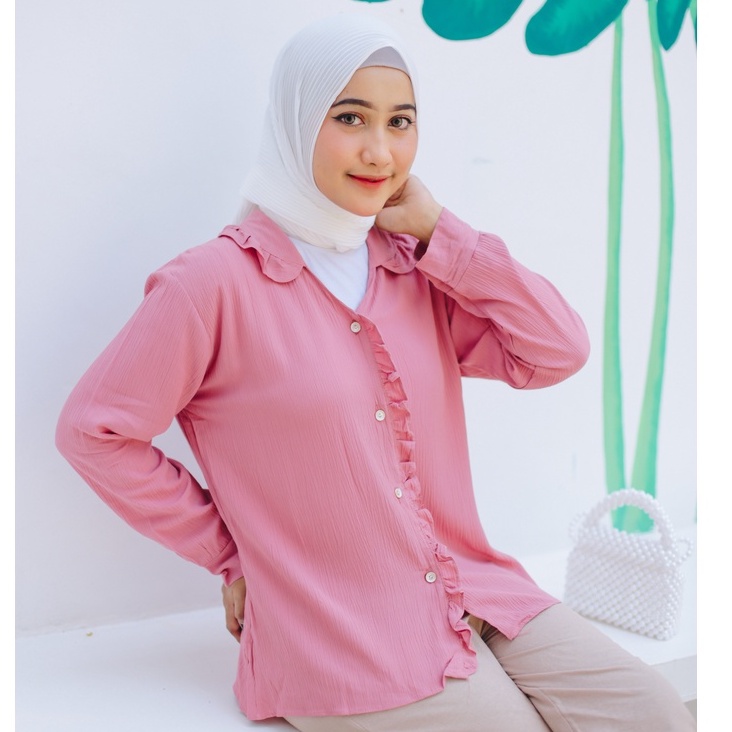 (RPA) KEMEJA AYOMI BLOUSE REMPEL DAILY CRINCLE AIRFLOW