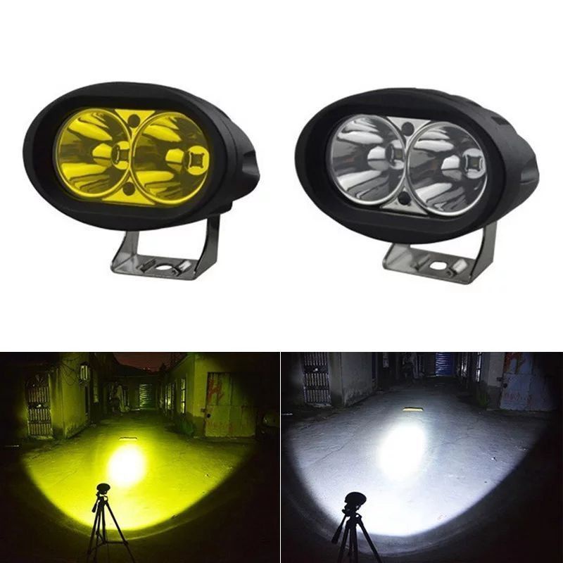 Lampu tembak sorot LED OWL 20 watt 3 mode worklight cree 2 mata  Putih-kuning