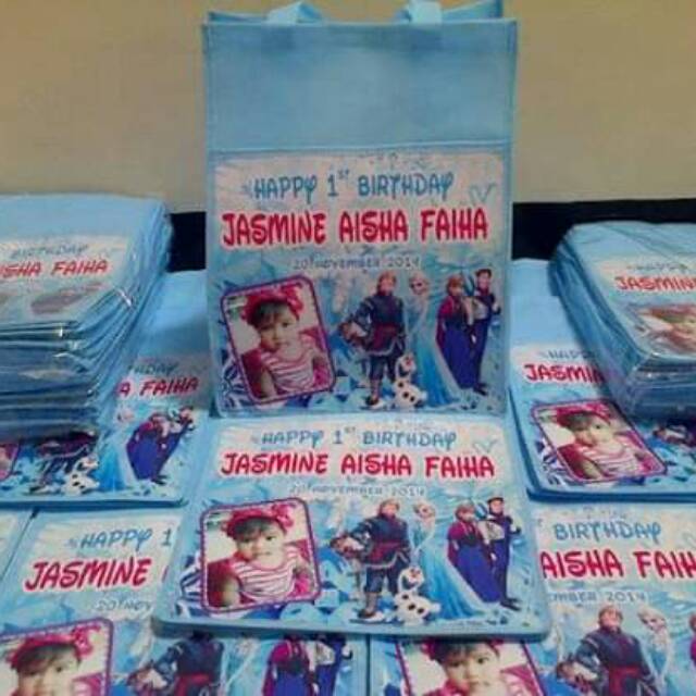 

Souvenir ulang tahun tas foto anak