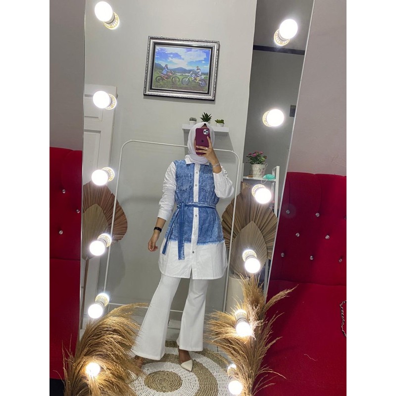 tunik Jeans kombinasi