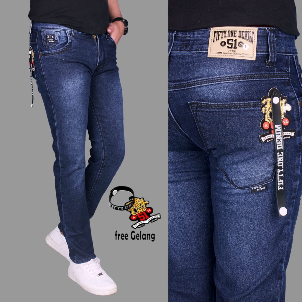 Celana Jeans Panjang Pria Original Fifty One / Celana Jeans Pria Slim Fit Streetch Original New Fifty One 51 Denim