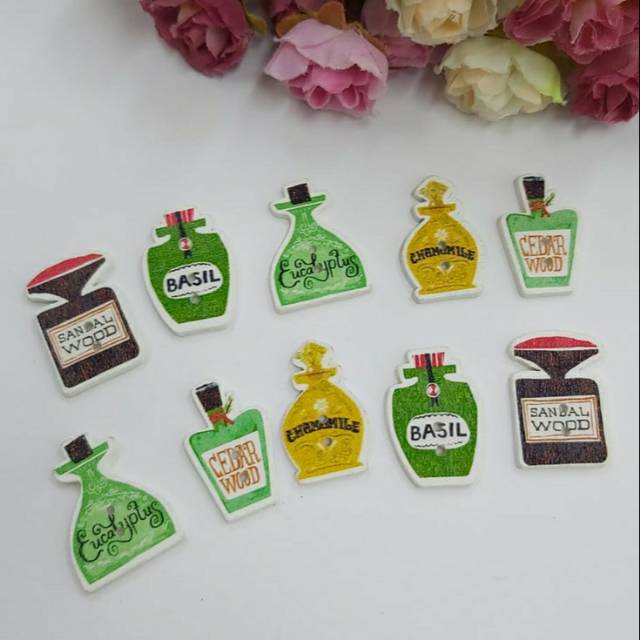 Kancing Kayu Bentuk Botol diameter 2cm