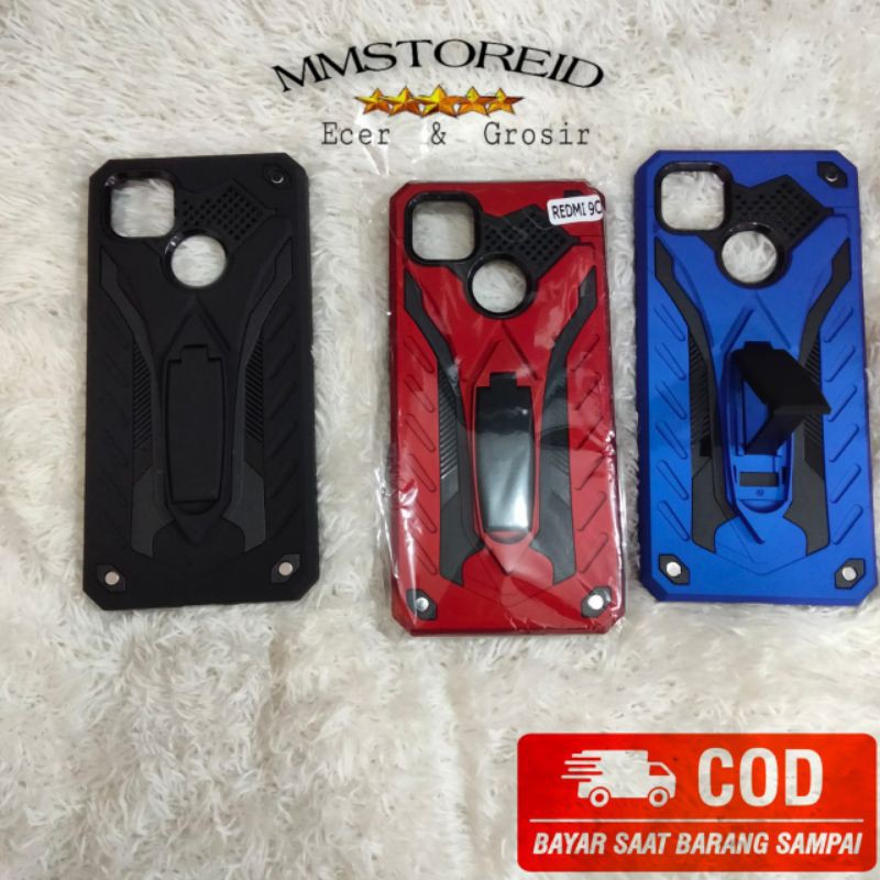 MM - Hard Case Phantom Xiaomi Redmi 9C Series Stand Iron Transformer case Robot kickstand case phant