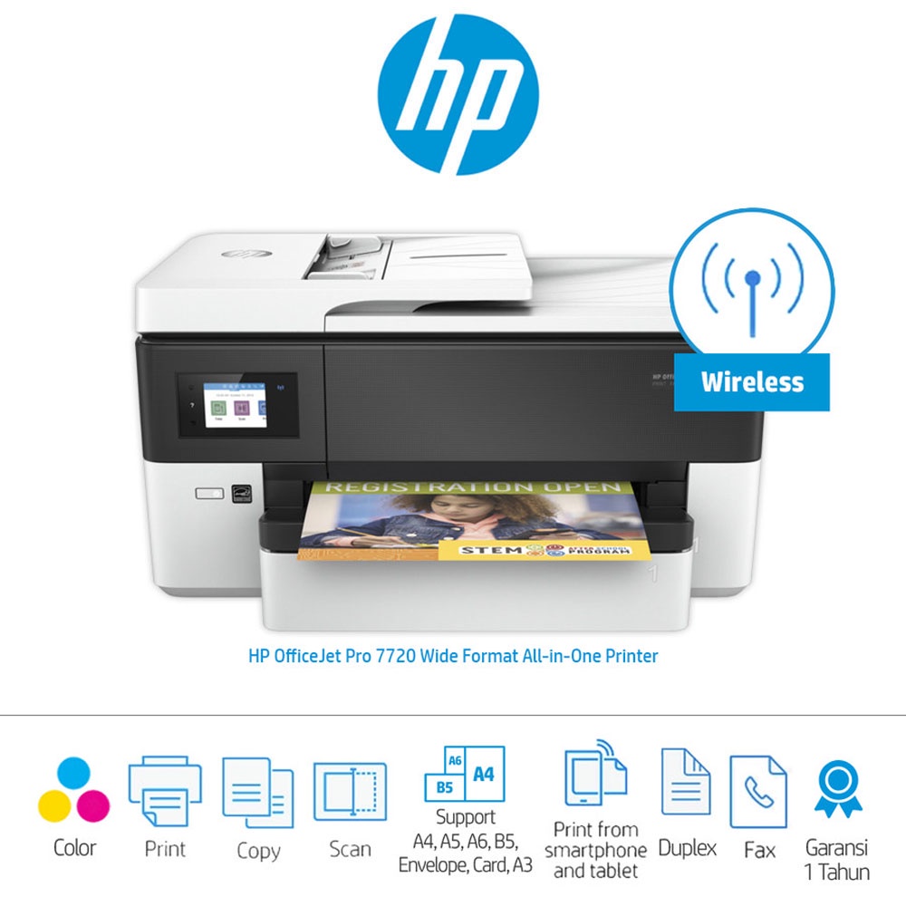 Jual Hp Officejet Pro 7720 Y0s18a Wide Format All In One Printer Shopee Indonesia 1169