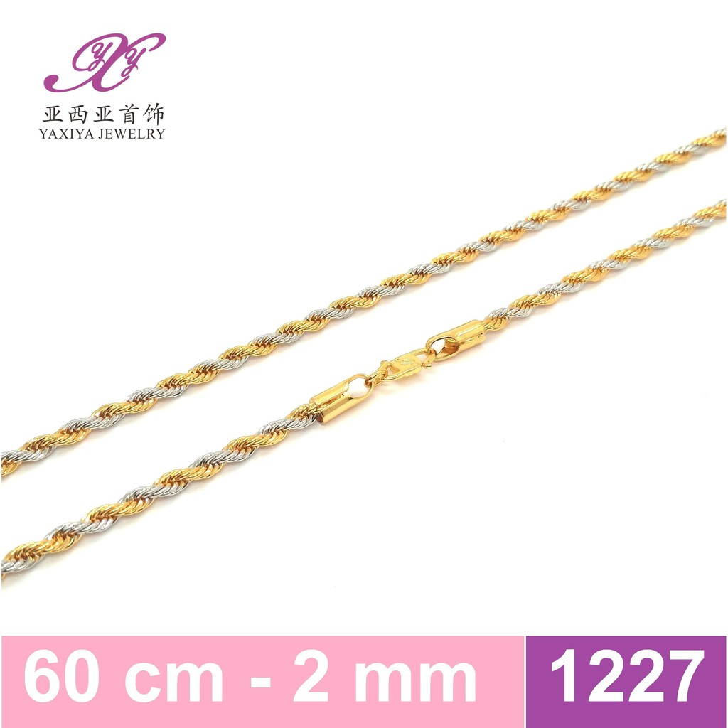 Kalung Emas Rantai Tambang Kombinasi Perhiasan imitasi Yaxiya 1227