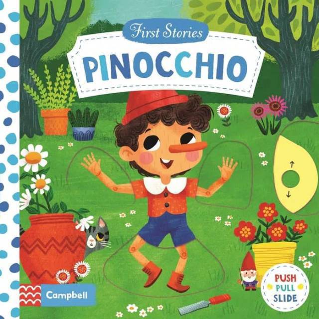 First Stories Pinocchio - Push Pull Slide Board Book