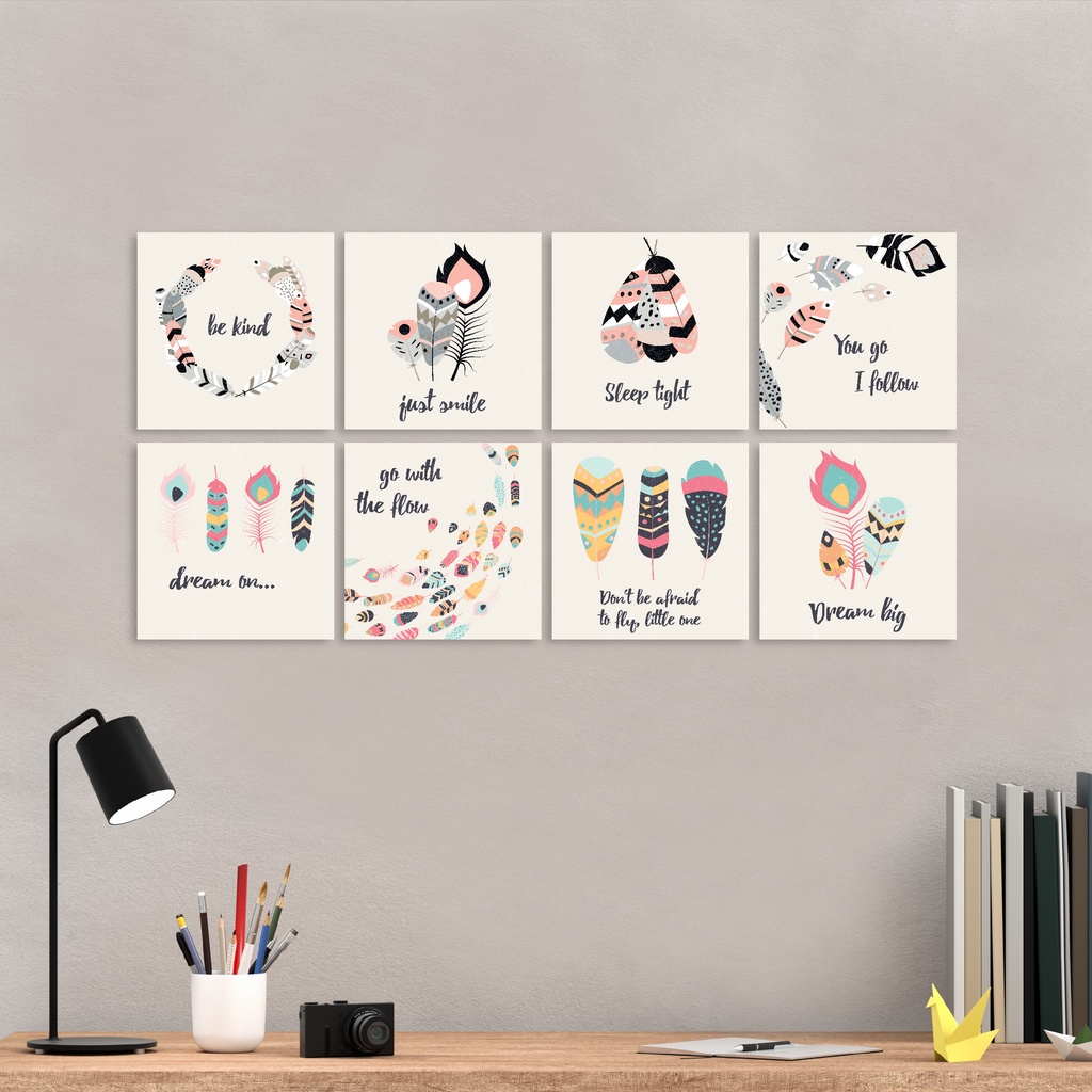 Hiasan Dinding Bulu poster Wall decor Feather FT2