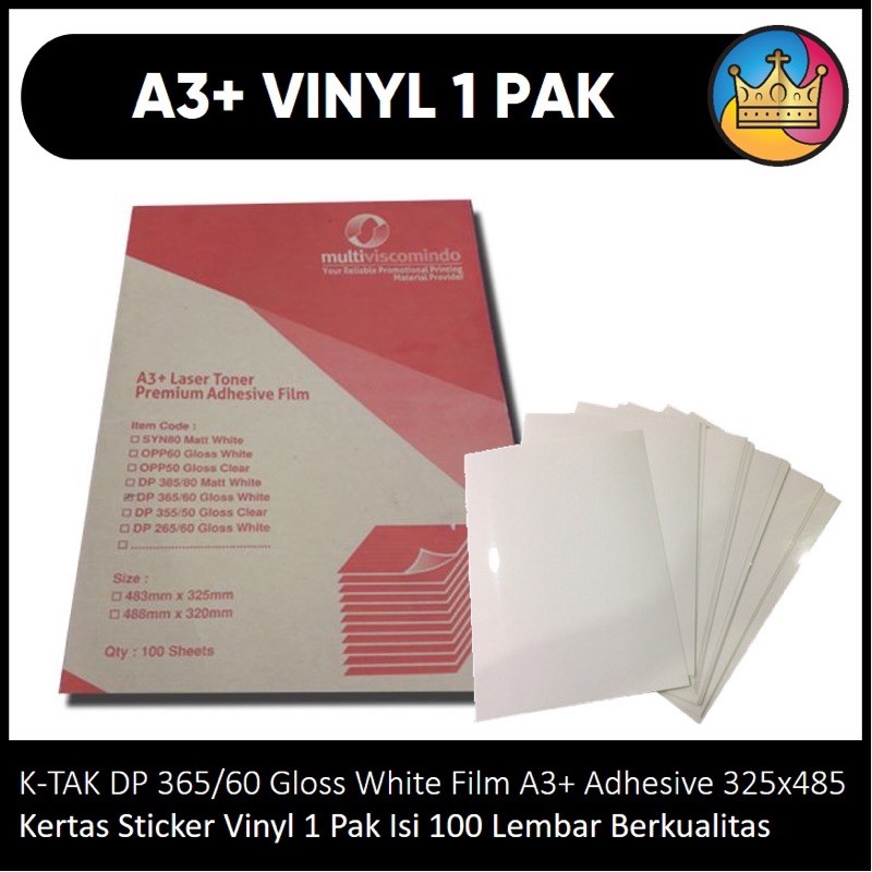 

BAHAN A3+ Sticker Stiker Vinyl Vinil K-Tak Gloss White Film Adhesive