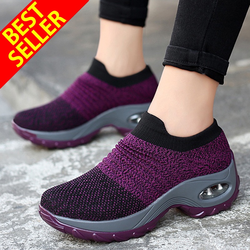 QINGSHUI Sepatu Kets Slip on Wanita Berkualitas Tinggi,Sepatu Cewek Terbaru 2022 Import Korea,Sepatu Sneaker Wanita,Sepatu Lari Wanita Yang Nyaman