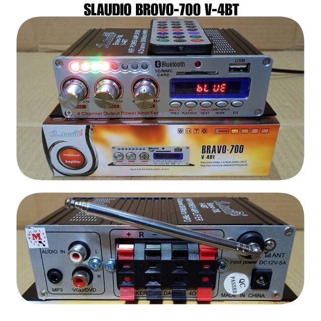 Amplifier power mixer karaoke mini slaudio bravo 700 bluetooth