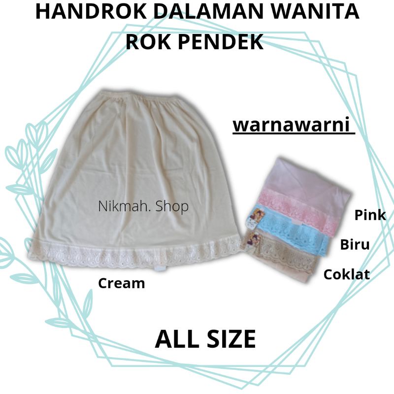 Handrok dalaman wanita rok pendek