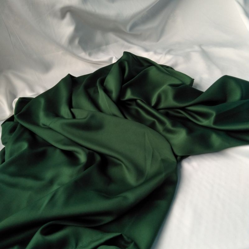 Rok Lilit Polos Satin Silk Premium Wrap skirt  Free ring-Ijo Botol