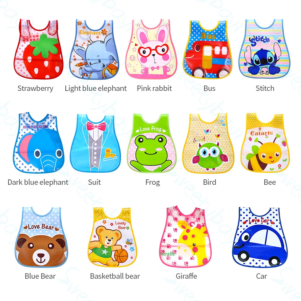 SweetyBayi Baby bibs/slaber makan bayi bahan EVA/ celemek makan bayi/slabber