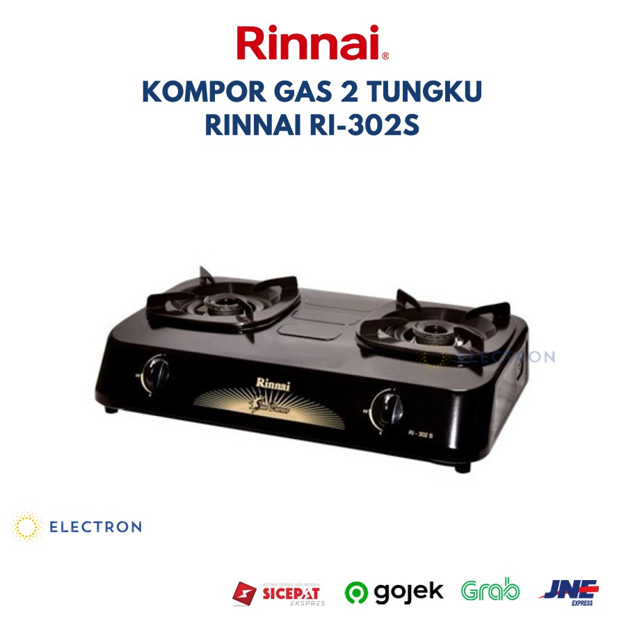 Kompor Gas Mini 2 Tungku Rinnai RI-302S RI302S Kecil Murah Regulator