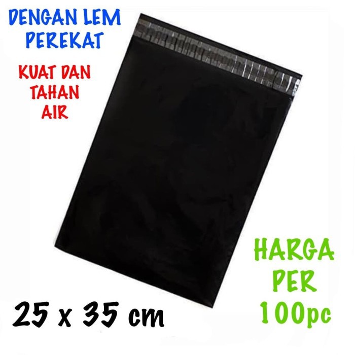 Kantong Plastik Paking Online 25x35 ( isi 100pc) kantong plastik online polymailer +lem.