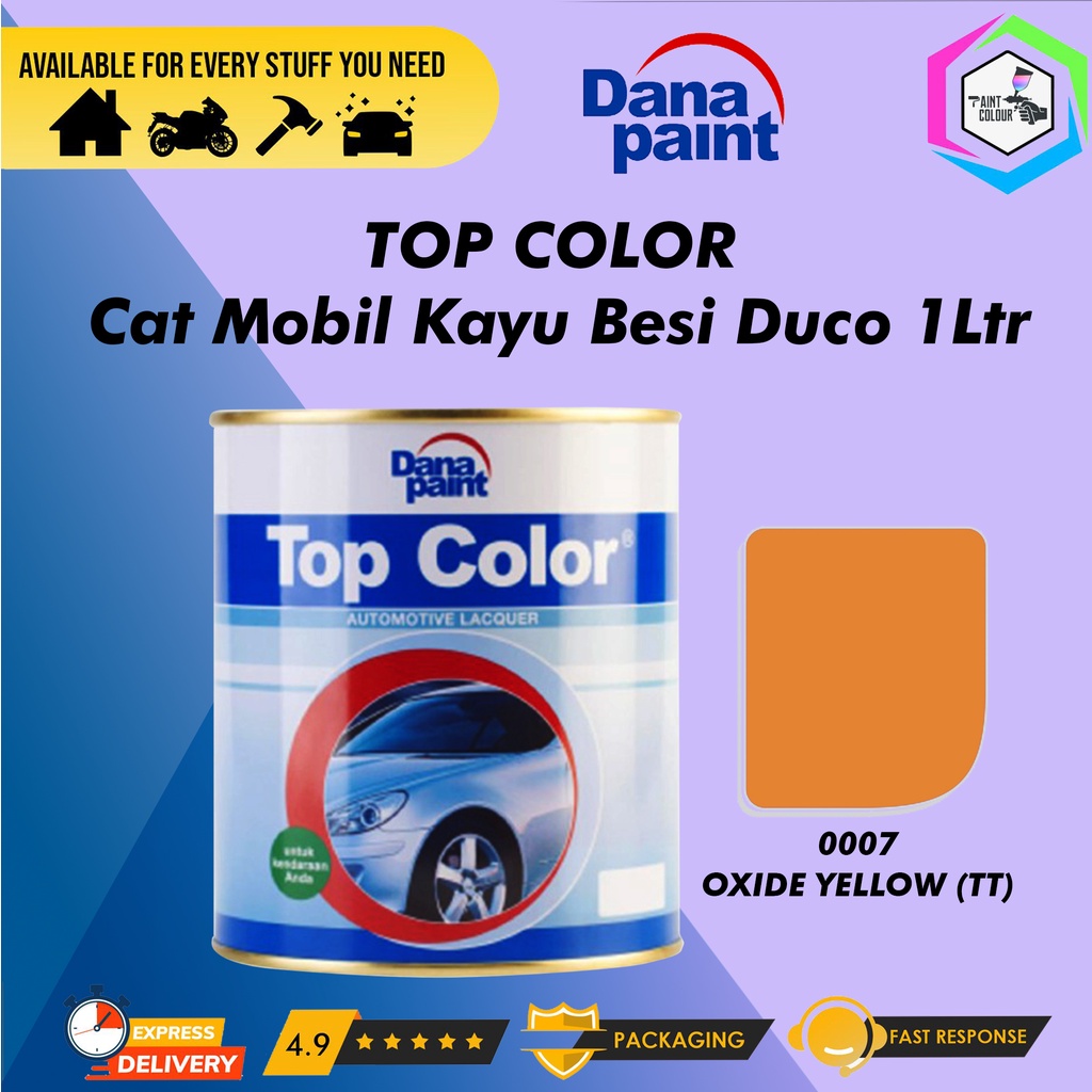 TOP COLOR 0007 Oxide Yellow (Tt) - Cat Mobil Kayu Besi Duco