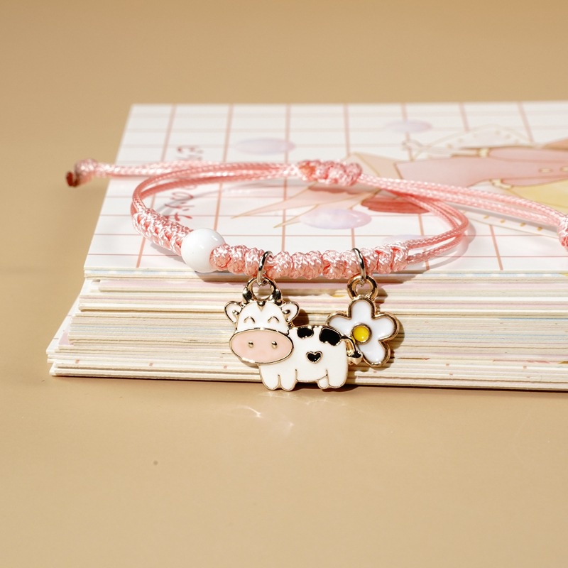 Gelang bangle bagus model korea terbaru lucu imut cantik cocok untuk hadiah bentuk buah binatang-Cow