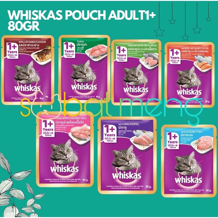 WHISKAS POUCH ADULT 80gr | WHISKAS BASAH | WHISKAS MAKANAN KUCING | WHISKAS ADULT