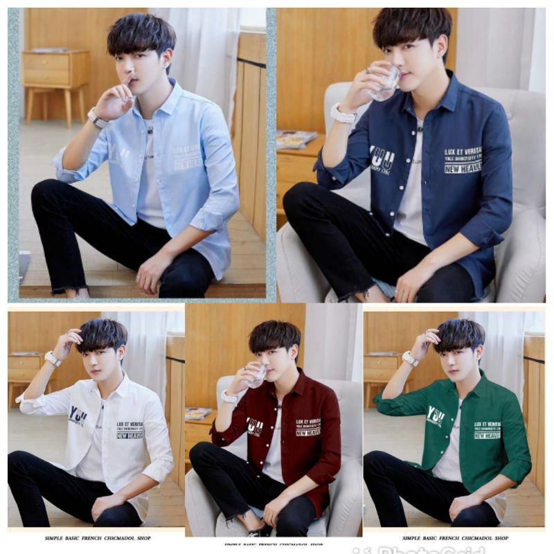 KEMEJA-PRIA KATUN STYLE KOREA