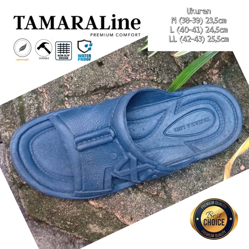 Sandal Selop Slide Slip on Karet Pria Dewasa / Remaja - TAMARALINE 175 / Bahan Premium Lentur Empuk Ringan Kuat Anti Slip Anti Air / Model Sandal Casual Santai Rumah Hotel Outdoor Kamar Mandi Murah Original